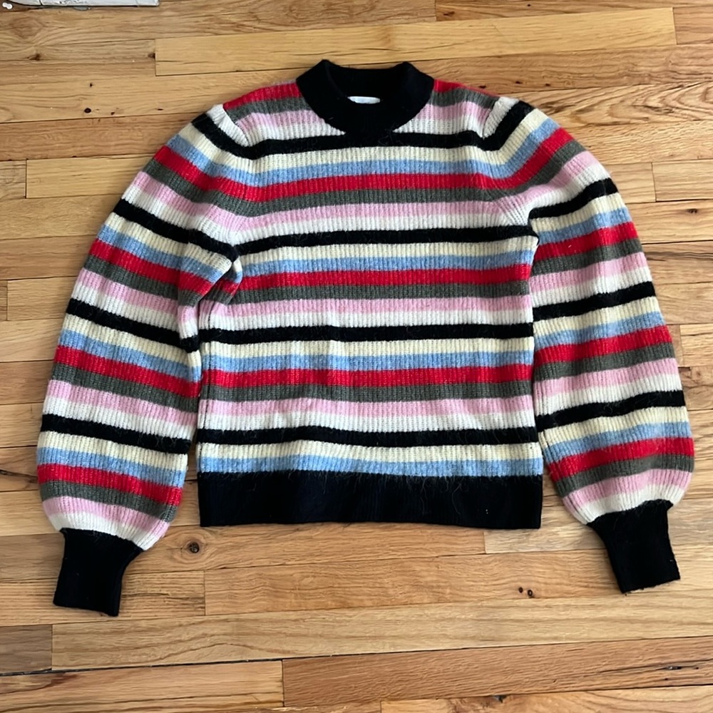 Ganni Soft Wool Knit Pullover - Striped